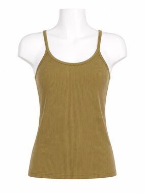 Size 8 Lululemon Women’s Ebb to Street Racerback Tank Ribbed Khaki Green